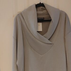 Halston Heritage Women's Light Gray Cowl Neck Sweater